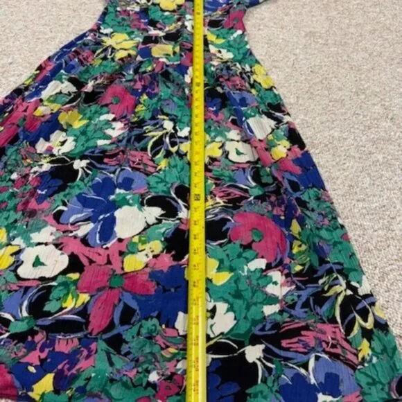 Vintage Women’s Floral Dress Size 12 Artsy Flower Colorful Hippie 80's - Picture 8 of 10